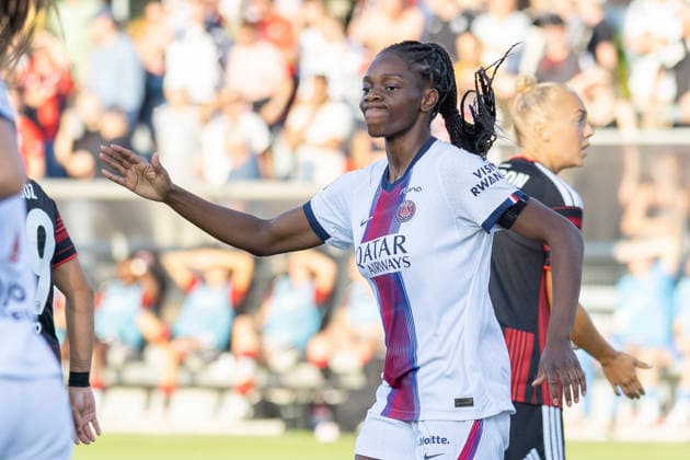 UWCL Qualifikation: Eintracht Frankfurt - Paris Saint-Germain, 26.08.2026 Naomie Feller (Paris Saint-Germain PSG 18) erzielte das Tor den Treffer zum 1:1 Ausgleich, Eintracht Frankfurt - Paris Saint-Germain, Frankfurt, Stadion am Brentanobad, 26.8.2026 Copyright: xBEAUTIFULxSPORTS Gawlikx