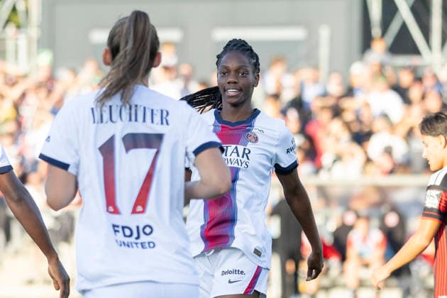 UWCL Qualifikation: Eintracht Frankfurt - Paris Saint-Germain, 26.08.2026 Naomie Feller (Paris Saint-Germain PSG 18) erzielte das Tor den Treffer zum 1:1 Ausgleich, Eintracht Frankfurt - Paris Saint-Germain, Frankfurt, Stadion am Brentanobad, 26.8.2026 Copyright: xBEAUTIFULxSPORTS Gawlikx