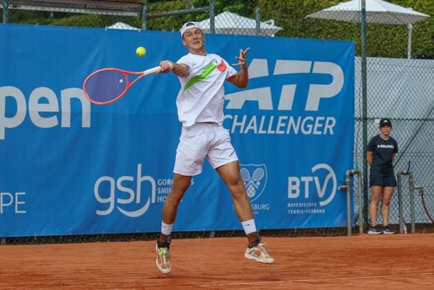 im Bild, Tom Bittner (GER), Alec Beckley (ZAF) Vasilios Caripi (ZAF) vs. Tom Bittner (GER) Noah Thurner (GER), ATP, Tennis Herren Challenger Schwaben Open, Herren, Doppel, Tennis, Achtelfinale, 26.08.2026 Augsburg Bayern Deutschland