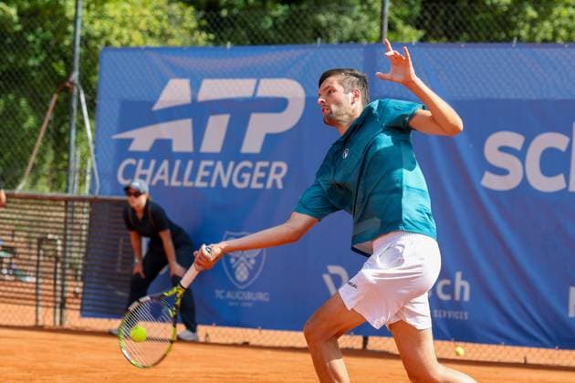 Im Bild: Noah Thurner (GER), Alec Beckley (ZAF) Vasilios Caripi (ZAF) vs. Tom Bittner (GER) Noah Thurner (GER), ATP, Tennis Herren Challenger Schwaben Open, Herren, Doppel, Tennis, Achtelfinale, 26.08.2026 Augsburg Bayern Deutschland