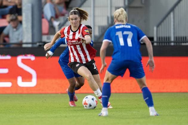 EINDHOVEN , 26-08-2026 , de Herdgang Stadium , Champions League women , knockout phase match 1 of 2 , season 2026 2027 , PSV - HB Koge , picture shows PSV women player Liz Rijsbergen PSV - HB Koge (women)  x206068333x Copyright: