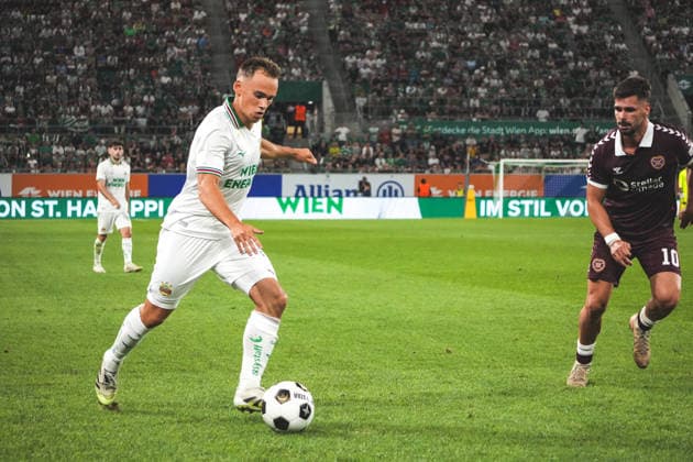 Fussball: Österreich: UEFA Conference League 2026 2027 - Play-offs - Rückspiel, 26.08.2026 - SK Rapid Wien (Österreich) vs. Heart of Midlothian FC (Hearts - Schottland) - Weststadion (Wien, Österreich); Nikolaus Wurmbrand (SK Rapid Wien) Copyright: xLukasxBierederx