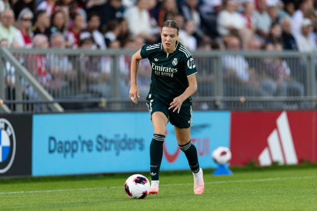 UEFA Women s Champions League: Ajax Vrouwen v Real Madrid Women AMSTERDAM, NETHERLANDS - AUGUST 26: Lotte Keukelaar of Real Madrid during the UEFA Women s Champions League match between Ajax Vrouwen and Real Madrid Women at Sportpark De Toekomst on August 26, 2026 in Amsterdam, Netherlands. Amsterdam Sportpark De Toekomst Netherlands Content not available for redistribution in The Netherlands directly or indirectly through any third parties. Copyright: xMarcelxvanxPlateringenx