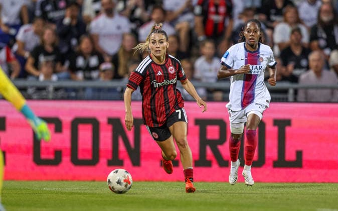 GER, Frankfurt, Eintracht Frankfurt vs Paris Saint-Germain, UEFA Womens Champions League, Fussball, UEFA, Spielzeit 2026 2027, Stadion am Brentanobad, 3. Quali-Runde, Hinspiel im Bild: Ereleta Memeti (Eintracht Frankfurt Frauen 7) auf dem Weg zum Tor DFB DFL REGULATIONS PROHIBIT ANY USE OF PHOTOGRAPHS AS IMAGE SEQUENCES AND OR QUASI-VIDEO, 26.08.2026 Copyright: HMBxMedia HendrikxHamelau