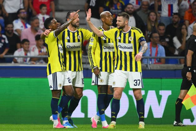 Olympique Lyon v Fenerbahce - UEFA Champions League LYON, FRANCE - AUGUST 26: Vedat Muriqi (19) of Fenerbahce celebrates after score.a goal during the UEFA Champions League play-off second-leg match between Olympique Lyon and Fenerbahce at Groupama Stadium in Lyon, France on August 26, 2026. Arif Hudaverdi Yaman Anadolu Lyon France. Editorial use only. Please get in touch for any other usage.  Copyright: x2026xAnadoluxArifxHudaverdixYamanx