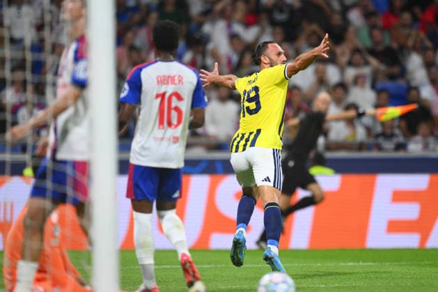 Olympique Lyon v Fenerbahce - UEFA Champions League LYON, FRANCE - AUGUST 26: Vedat Muriqi (19) of Fenerbahce celebrates after score.a goal during the UEFA Champions League play-off second-leg match between Olympique Lyon and Fenerbahce at Groupama Stadium in Lyon, France on August 26, 2026. Arif Hudaverdi Yaman Anadolu Lyon France. Editorial use only. Please get in touch for any other usage.  Copyright: x2026xAnadoluxArifxHudaverdixYamanx