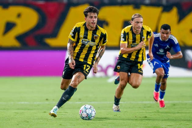 AEK Athens v PFC Levski Sofia UEFA Champions League Lazaros Rota of AEK Athens during the UEFA Champions League Play-Off Second Leg match at AEK Arena, Athens 26 08 2026 UK Newspapers OUT Copyright: xYannisxHalasx FIL-23829-0059