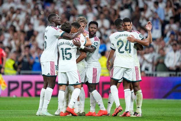August 26, 2026, Madrid, Madrid, Spain: Kylian Mbappe of Real Madrid CF celebrates after scoring his team s first goal during the Spanish League, LaLiga EA Sports, football match played between Real Madrid and Real Sociedad at Bernabeu stadium on August 26, 2026, in Madrid, Spain. Real Madrid V Real Sociedad - LaLiga EA Sports  - ZUMAa181 20260826_zaa_a181_135 Copyright: xOscarxJ.xBarrosox