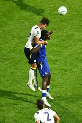 Jordan Storey of Preston North End and Thierno Barry of Everton Preston North End v Everton, EFL Carabao Cup, Second Round, Football, Deepdale, Preston, UK - 26 Aug 2026Preston Deepdale United Kingdom EDITORIAL USE ONLY No use with unauthorised audio, video, data, fixture lists, club league logos or live services. Online in-match use limited to 120 images, no video emulation. No use in betting, games or single club league player publications. Copyright: xPhilxOldham Shutterstockx 17115056au