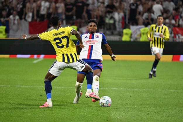 Football : Olympique Lyonnais v Fenerbahce SK - UEFA Champions League, Play-offs - 26 08 2026 ABNER Vinicius of Lyon during the UEFA Champions League, Play-offs, second leg football match between Olympique Lyonnais and Fenerbahce SK at Groupama Stadium Decines Charpieu Lyon France on August 26 2026 LYONFrance  Copyright: xMouradxAllilix