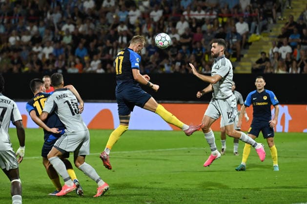 NK Celje vs. SK Slovan Bratislava in the UEFA Champions League play-off round. Andrej Kotnik in action during NK Celje vs. SK Slovan Bratislava in the UEFA Champions League play-off round. celje Slovenia  Copyright: xNikxErikxNeubauerx DSC_5483
