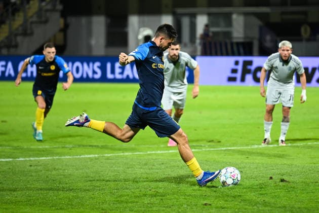 NK Celje vs. SK Slovan Bratislava in the UEFA Champions League play-off round. Svit Seslar celebrating during NK Celje vs. SK Slovan Bratislava in the UEFA Champions League play-off round. celje Slovenia  Copyright: xNikxErikxNeubauerx DSC_5528