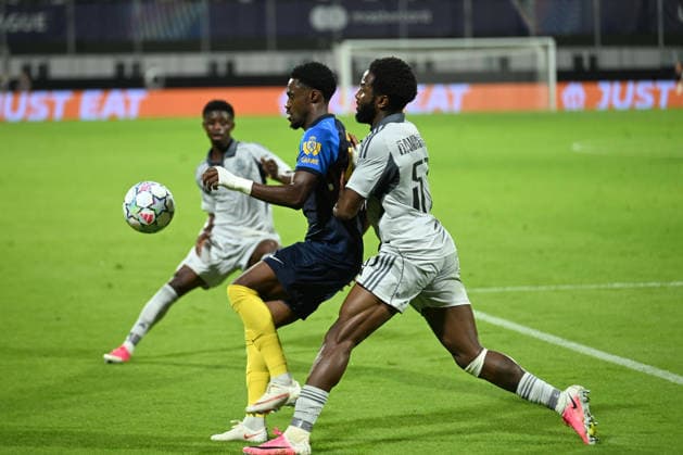 NK Celje vs. SK Slovan Bratislava in the UEFA Champions League play-off round. Yaya Dukuly in action during NK Celje vs. SK Slovan Bratislava in the UEFA Champions League play-off round. celje Slovenia  Copyright: xNikxErikxNeubauerx DSC_5695
