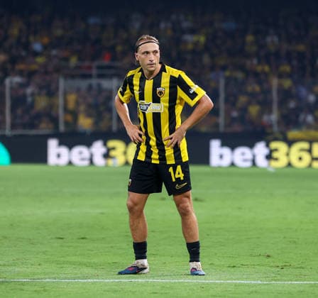 AEK Athens v PFC Levski Sofia UEFA Champions League Lovro Majer of AEK Athens during the UEFA Champions League Play-Off Second Leg match at AEK Arena, Athens 26 08 2026 UK Newspapers OUT Copyright: xYannisxHalasx FIL-23829-0069