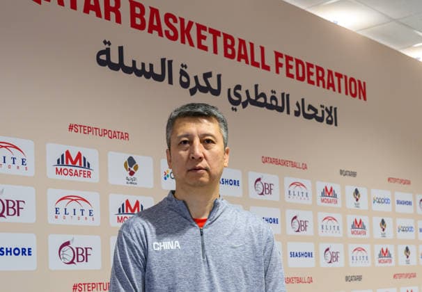 Qatar V China- FIBA Basketball World Cup 2027 Qualifiers Guo Shiqiang, head coach of Team China, is seen during a training session ahead of the FIBA Basketball World Cup 2027 Asian Qualifiers match against Qatar on August 26, 2026, in Al Wakrah, Qatar. The match is part of the fourth window of the Asian Qualifiers for the FIBA Basketball World Cup 2027. Qatar and China are in Group F. DOHA Qatar Copyright: xNOUSHADx