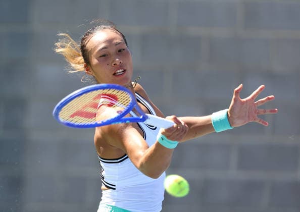 August 26, 2026, New York City, New York, USA: QINWEN ZHENG of China during the match against C, Burel of France in the second round womenÃ¢â‚¬â ¢s qualifying singles of US Open. New York, USA. Zheng 6:1, 7:5. Tennis: US Open - Qinwen Zheng 6:1, 7:5  - ZUMAc278 20260826_zsp_c278_015 Copyright: xMarcinxCholewinskix