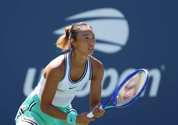 August 26, 2026, New York City, New York, USA: QINWEN ZHENG of China during the match against C, Burel of France in the second round womenÃ¢â‚¬â ¢s qualifying singles of US Open. New York, USA. Zheng 6:1, 7:5. Tennis: US Open - Qinwen Zheng 6:1, 7:5  - ZUMAc278 20260826_zsp_c278_019 Copyright: xMarcinxCholewinskix