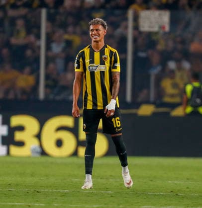 AEK Athens v PFC Levski Sofia UEFA Champions League Kervin Arriaga of AEK Athens during the UEFA Champions League Play-Off Second Leg match at AEK Arena, Athens 26 08 2026 UK Newspapers OUT Copyright: xYannisxHalasx FIL-23829-0079