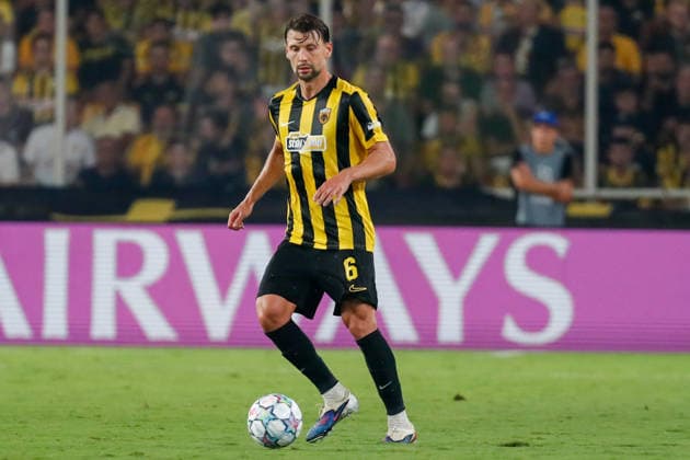 AEK Athens v PFC Levski Sofia UEFA Champions League Kaan Kairinen of AEK Athens during the UEFA Champions League Play-Off Second Leg match at AEK Arena, Athens 26 08 2026 UK Newspapers OUT Copyright: xYannisxHalasx FIL-23829-0091