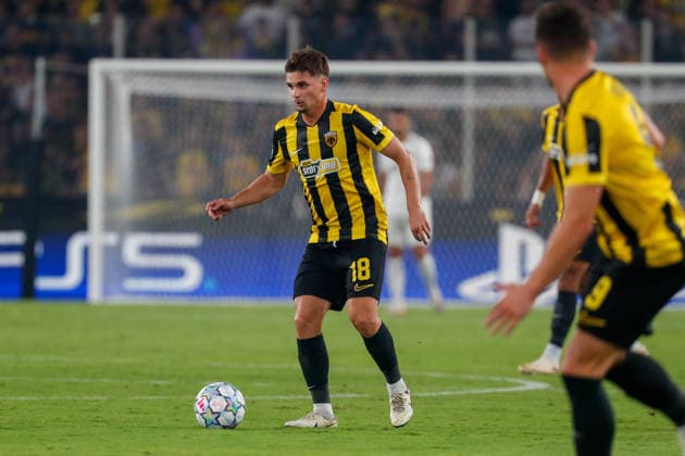 AEK Athens v PFC Levski Sofia UEFA Champions League Razvan Marin of AEK Athens during the UEFA Champions League Play-Off Second Leg match at AEK Arena, Athens 26 08 2026 UK Newspapers OUT Copyright: xYannisxHalasx FIL-23829-0112
