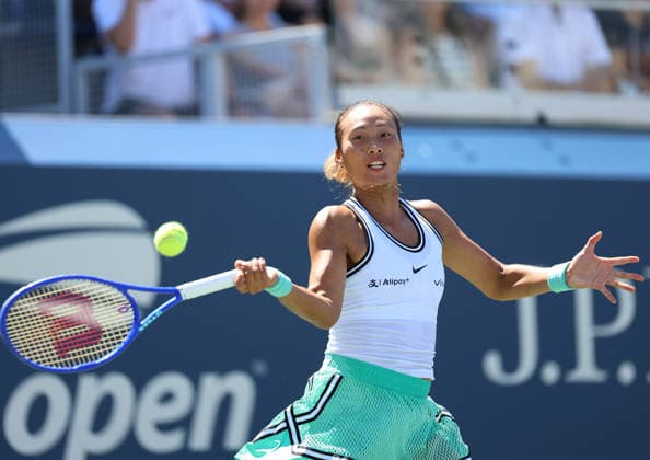 August 26, 2026, New York City, New York, USA: QINWEN ZHENG of China during the match against C, Burel of France in the second round womenÃ¢â‚¬â ¢s qualifying singles of US Open. New York, USA. Zheng 6:1, 7:5. New York City USA - ZUMAc278 20260826_zsp_c278_017 Copyright: xMarcinxCholewinskix