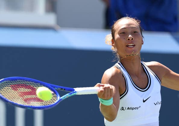 August 26, 2026, New York City, New York, USA: QINWEN ZHENG of China during the match against C, Burel of France in the second round womenÃ¢â‚¬â ¢s qualifying singles of US Open. New York, USA. Zheng 6:1, 7:5. New York City USA - ZUMAc278 20260826_zsp_c278_020 Copyright: xMarcinxCholewinskix