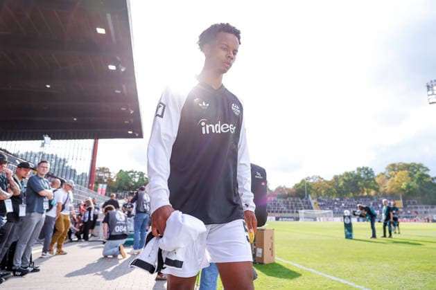 21.08.2026, Fußball, SC St. Tönis - Eintracht Frankfurt, 1. Runde DFB-Pokal 2026 27, Grotenburg-Stadion in Krefeld, Saison 2026 2027: Julian Etse (Eintracht Frankfurt 53) DFB regulations prohibit any use of photographs as image sequences and or quasi-video. Nordrhein-Westfalen Deutschland *** August 21, 2026, Soccer, SC St. Tönis vs. Eintracht Frankfurt, First Round of the 2026–27 DFB Cup, Grotenburg Stadium in Krefeld, 2026–2027 season, Julian Etse, Eintracht Frankfurt 53. DFB regulations prohibit any use of photographs as image sequences and or quasi-video. North Rhine-Westphalia, Germany