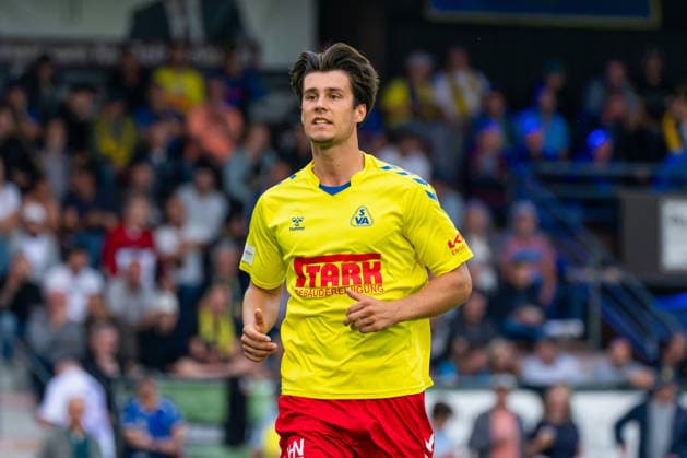 Linus Urban (SV Atlas Delmenhorst, 22), Deutschland: Fussball, Regionalliga Nord, Saison 2026 27, 5. Spieltag, 26.08.2026, SV Atlas Delmenhorst vs BSV Kickers Emden, Stadion an der Düsternortstraße (Delmenhorst, Niedersachsen) Copyright: xLeonxFrickx