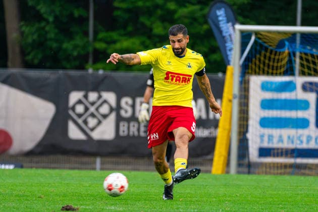 Ibrahim Temin (SV Atlas Delmenhorst, 5), Deutschland: Fussball, Regionalliga Nord, Saison 2026 27, 5. Spieltag, 26.08.2026, SV Atlas Delmenhorst vs BSV Kickers Emden, Stadion an der Düsternortstraße (Delmenhorst, Niedersachsen) Copyright: xLeonxFrickx