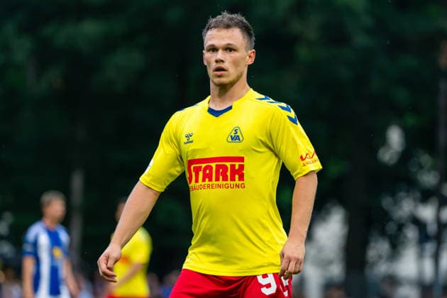 Tobias Fagerström (SV Atlas Delmenhorst, 9), Deutschland: Fussball, Regionalliga Nord, Saison 2026 27, 5. Spieltag, 26.08.2026, SV Atlas Delmenhorst vs BSV Kickers Emden, Stadion an der Düsternortstraße (Delmenhorst, Niedersachsen) Copyright: xLeonxFrickx