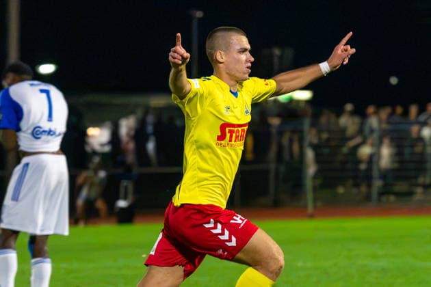 Jubel zum 3:3 Ausgleichstreffer von Yehor Melenivskyi (SV Atlas Delmenhorst, 6), Freude, Emotionen, Torjubel, Deutschland: Fussball, Regionalliga Nord, Saison 2026 27, 5. Spieltag, 26.08.2026, SV Atlas Delmenhorst vs BSV Kickers Emden, Stadion an der Düsternortstraße (Delmenhorst, Niedersachsen) Copyright: xLeonxFrickx