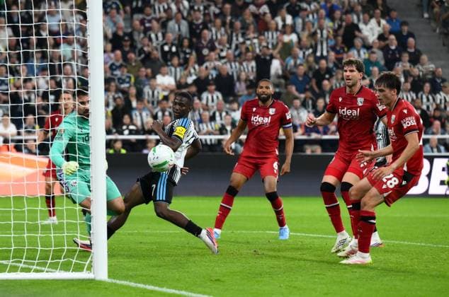 Bazoumana Toure of Newcastle United scores their first goal Newcastle United v West Bromwich Albion, EFL Carabao Cup, Second Round, Football, St James Park, Newcastle, UK - 26 Aug 2026Newcastle St James Park United Kingdom EDITORIAL USE ONLY No use with unauthorised audio, video, data, fixture lists, club league logos or live services. Online in-match use limited to 120 images, no video emulation. No use in betting, games or single club league player publications. Copyright: xRichardxLee Shutterstockx 17115059ct