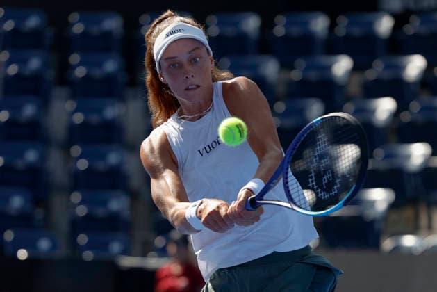 August 26, 2026, Monterrey, Nuevo Leon, Mexico: Darja Vidmanova (CZE) in action against Cristina Bucsa (ESP) during the GNP Seguros WTA, Tennis Damen 500 Open at Club Sonoma in Monterrey, Nuevo Leon. Monterrey Mexico - ZUMAo125 20260826_zip_o125_005 Copyright: xAntonioxOjedax