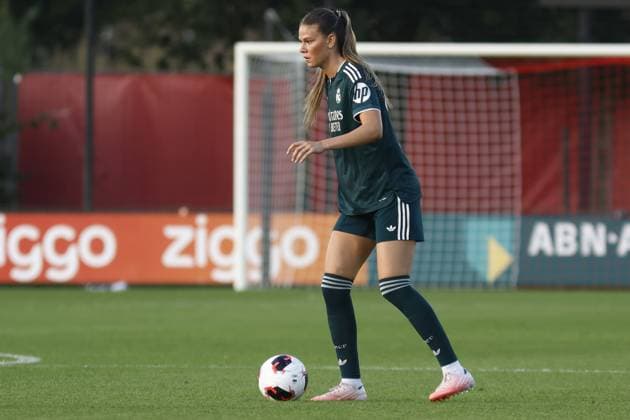 AMSTERDAM , 26-08-2026, Sportcomplex De Toekomst , Champions League Women , football , Third qualifying round 1st leg season 2026 2027 , match between Ajax and Real Madrid (women) , picture shows Real Madrid player Bella Andersson Ajax - Real Madrid (women)  x206075768x Copyright: