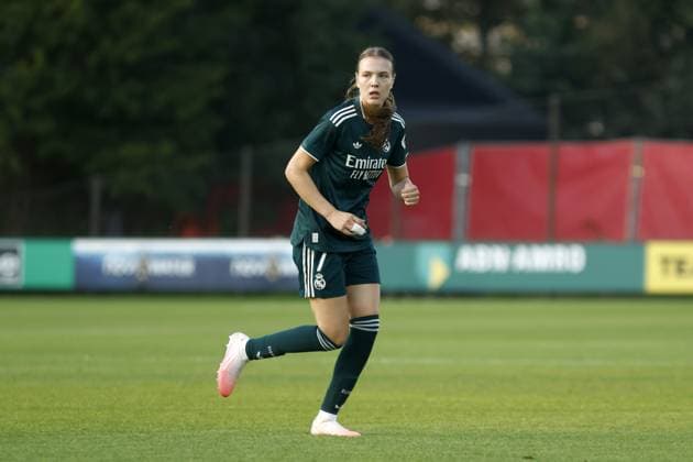 AMSTERDAM , 26-08-2026, Sportcomplex De Toekomst , Champions League Women , football , Third qualifying round 1st leg season 2026 2027 , match between Ajax and Real Madrid (women) , picture shows Real Madrid player Lotte Keukelaar Ajax - Real Madrid (women)  x206075813x Copyright: