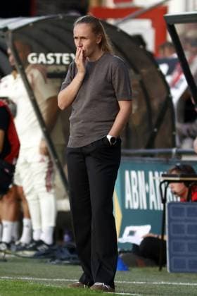 AMSTERDAM , 26-08-2026, Sportcomplex De Toekomst , Champions League Women , football , Third qualifying round 1st leg season 2026 2027 , match between Ajax and Real Madrid (women) , picture shows Ajax coach Anouk Bruil Ajax - Real Madrid (women)  x206075987x Copyright: