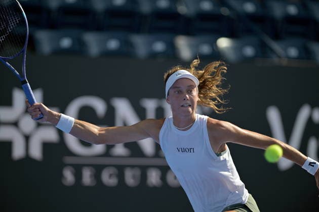 Monterrey Tennis Open Tournament Darja Vidmanova of the Czech Republic returns a shot against Cristina Bucsa of Spain during their match at the Monterrey Open tennis tournament in Monterrey, Mexico, 26 August 2026. MONTERREY Mexico  Copyright: xMiguelxSierrax