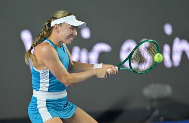 Monterrey Tennis Open Tournament Ekaterina Alexandrova of Russia returns a ball against Clara Tauson of Denmark during their match at the Monterrey Open tennis tournament in Monterrey, Mexico, 26 August 2026. MONTERREY Mexico  Copyright: xMiguelxSierrax
