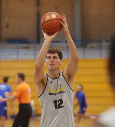 Ludwigsburg , Basketball Testspiel MHP Riesen Ludwigsburg vs. HAKRO Merlins Crailsheim , Patrick Cartier ( Riesen )