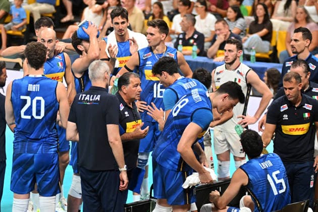 Italy v Germany - International Friendly, Länderspiel, Nationalmannschaft Match Ferdinando De Giorgi and team Italy during the international friendly match between Italy and Germany at PalaCalafiore in Reggio Calabria, Italy, on August 26, 2026. Reggio Calabria Italy  Copyright: xAndreaxRositox originalFilename:rosito-notitle260826_npIao.jpg