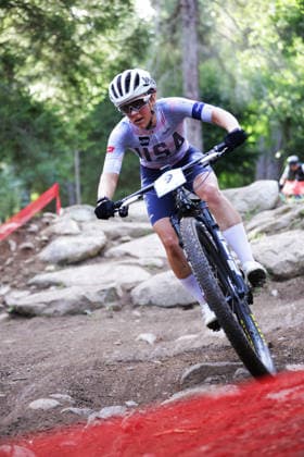 2026 UCI Mountain Bike World Championships Picture by Ed Sykes SWpix.com - 27 08 2026 - Cycling - 2026 UCI Mountain Bike World Championships - Val di Sole, Trentino, Italy - Cross-country Olympic (XCO) - Women Junior - Lily Agnew (USA) Copyright: x xSWpix.comx(t axPhotographyxHubxLtd)xEdxSykes SWpix.comx SWP-3030-19716