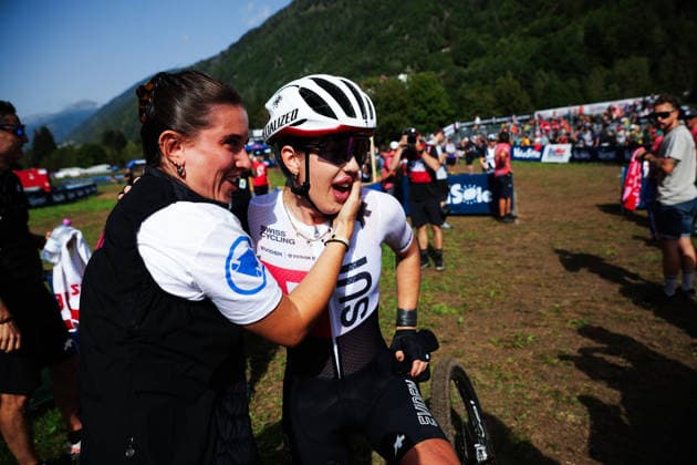 2026 UCI Mountain Bike World Championships Picture by Ed Sykes SWpix.com - 27 08 2026 - Cycling - 2026 UCI Mountain Bike World Championships - Val di Sole, Trentino, Italy - Cross-country Olympic (XCO) - Women Junior - Anja Grossmann (Switzerland) wins to become World Champion Copyright: x xSWpix.comx(t axPhotographyxHubxLtd)xEdxSykes SWpix.comx SWP-3030-19753