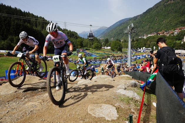 2026 UCI Mountain Bike World Championships Picture by Ed Sykes SWpix.com - 27 08 2026 - Cycling - 2026 UCI Mountain Bike World Championships - Val di Sole, Trentino, Italy - Cross-country Olympic (XCO) - Men Junior - Rowan Nistal (USA), Julius Klose (Germany) Copyright: x xSWpix.comx(t axPhotographyxHubxLtd)xEdxSykes SWpix.comx SWP-3030-19800