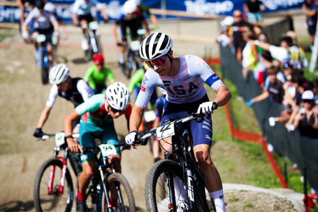 2026 UCI Mountain Bike World Championships Picture by Ed Sykes SWpix.com - 27 08 2026 - Cycling - 2026 UCI Mountain Bike World Championships - Val di Sole, Trentino, Italy - Cross-country Olympic (XCO) - Men Junior - Noah Scholnick (USA) Copyright: x xSWpix.comx(t axPhotographyxHubxLtd)xEdxSykes SWpix.comx SWP-3030-19816