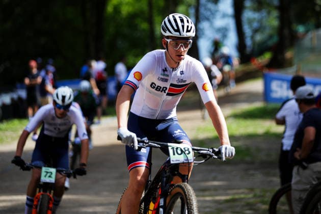 2026 UCI Mountain Bike World Championships Picture by Ed Sykes SWpix.com - 27 08 2026 - Cycling - 2026 UCI Mountain Bike World Championships - Val di Sole, Trentino, Italy - Cross-country Olympic (XCO) - Men Junior - Jacob Steed (Great Britain) Copyright: x xSWpix.comx(t axPhotographyxHubxLtd)xEdxSykes SWpix.comx SWP-3030-19819