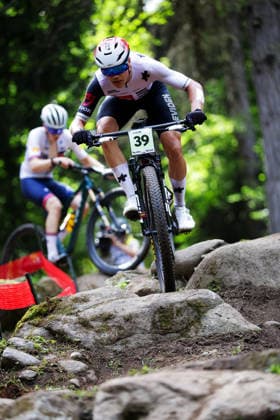 2026 UCI Mountain Bike World Championships Picture by Ed Sykes SWpix.com - 27 08 2026 - Cycling - 2026 UCI Mountain Bike World Championships - Val di Sole, Trentino, Italy - Cross-country Olympic (XCO) - Men Junior - Marwan Barhoumi (Switzerland) Copyright: x xSWpix.comx(t axPhotographyxHubxLtd)xEdxSykes SWpix.comx SWP-3030-19848