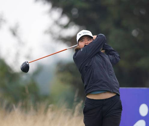 RECORD DATE NOT STATED 27th August 2026; The K Club, Straffan, County Kildare, Ireland: KPMG Womens Irish Open Golf, Round One; Shannon Tan of Singapore tees off on the 11th hole PeterxFitzpatrick