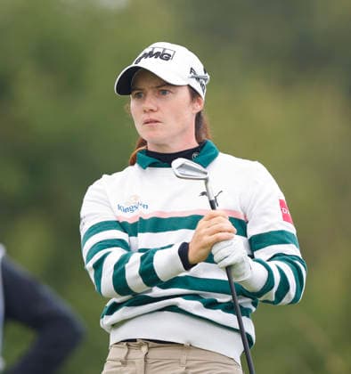 RECORD DATE NOT STATED 27th August 2026; The K Club, Straffan, County Kildare, Ireland: KPMG Womens Irish Open Golf, Round One; Leona Maguire of Ireland watches her tee shot on the par 3 12th hole PeterxFitzpatrick