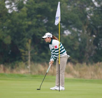 RECORD DATE NOT STATED 27th August 2026; The K Club, Straffan, County Kildare, Ireland: KPMG Womens Irish Open Golf, Round One; Leona Maguire of Ireland marks her ball on the 12th green PeterxFitzpatrick