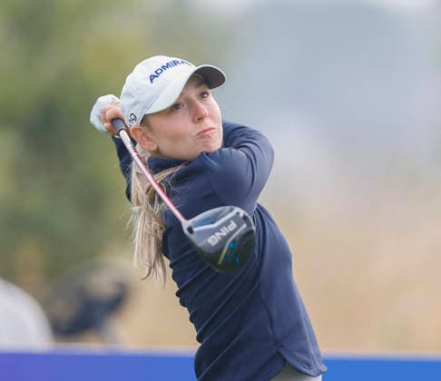 RECORD DATE NOT STATED 27th August 2026; The K Club, Straffan, County Kildare, Ireland: KPMG Womens Irish Open Golf, Round One; Emma Spitz of Austria tees off on her first hole the 10th PeterxFitzpatrick